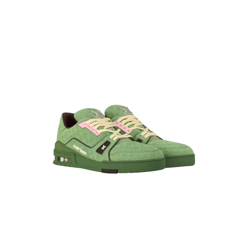 Louis Vuitton Trainer Sneaker Green For Men 1ACR6E