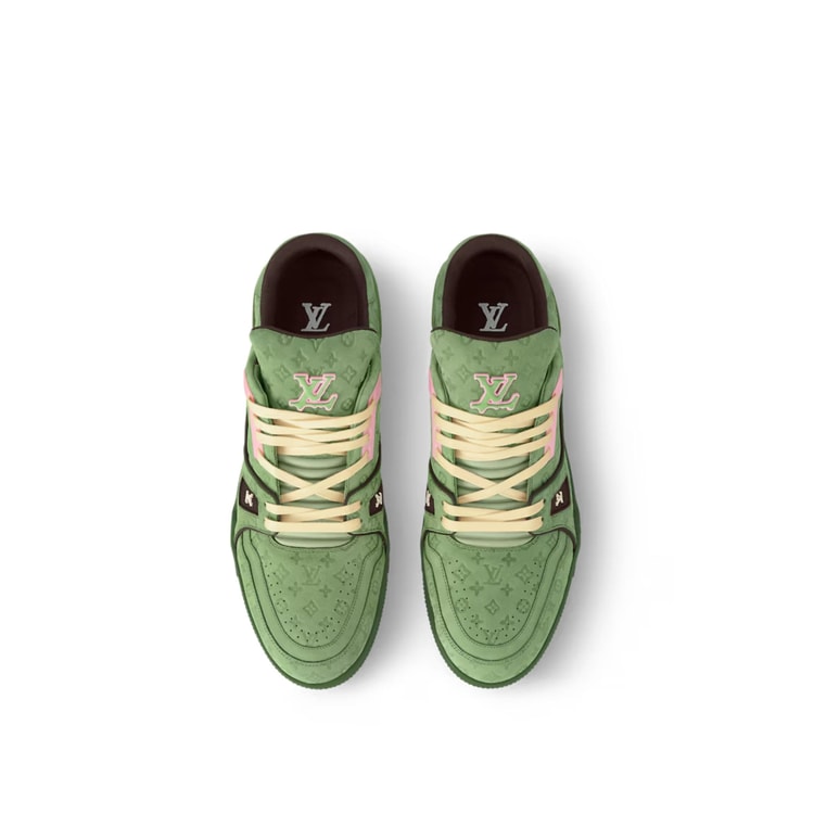 Louis Vuitton Trainer Sneaker Green For Men 1ACR6E