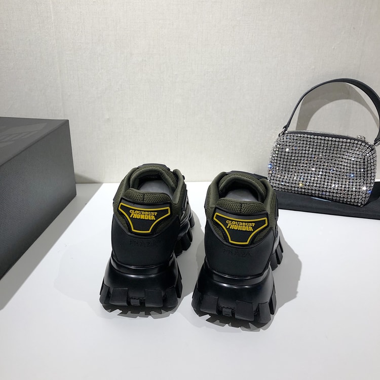 Prada Cloudbust Thunder Sneakers Yellow/Black For Women 2.4in/60mm PRD 2EG293_3LFV_F0010