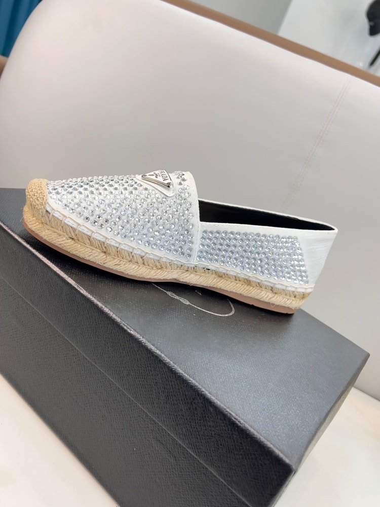 Prada Espadrillas With Crystals White For Women 0.8in/20mm PRD