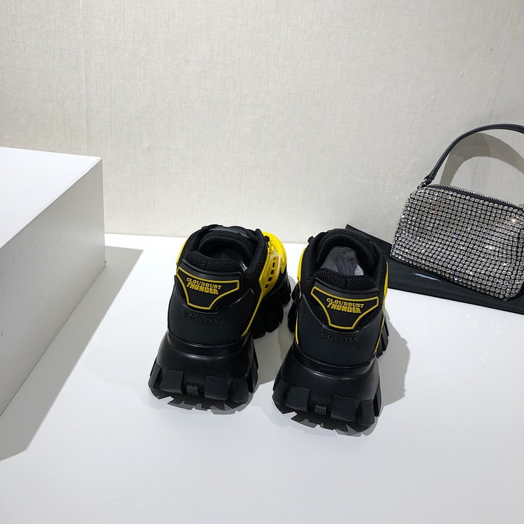 Prada Cloudbust Thunder Sneakers Yellow/Black For Women 2.4in/60mm PRD 2EG293_3LFV_F0010