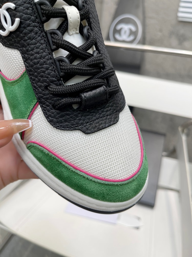 Chanel Sneakers White/Green For Women, Women's Shoes