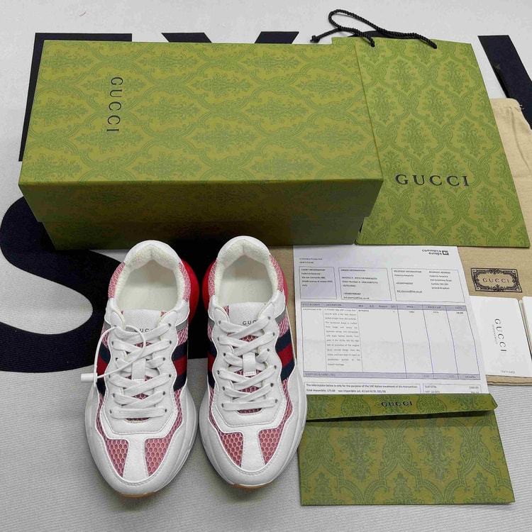 Gucci GG Rhyton Sneaker Pink And Red For Men