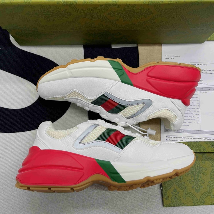 Gucci GG Rhyton Sneaker White And Red For Men