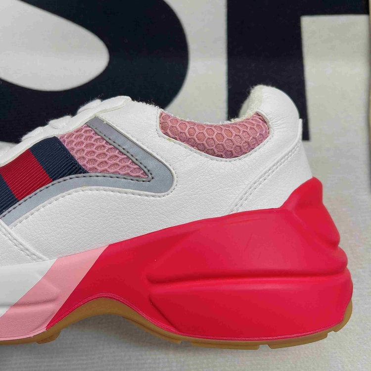 Gucci GG Rhyton Sneaker Pink And Red For Men