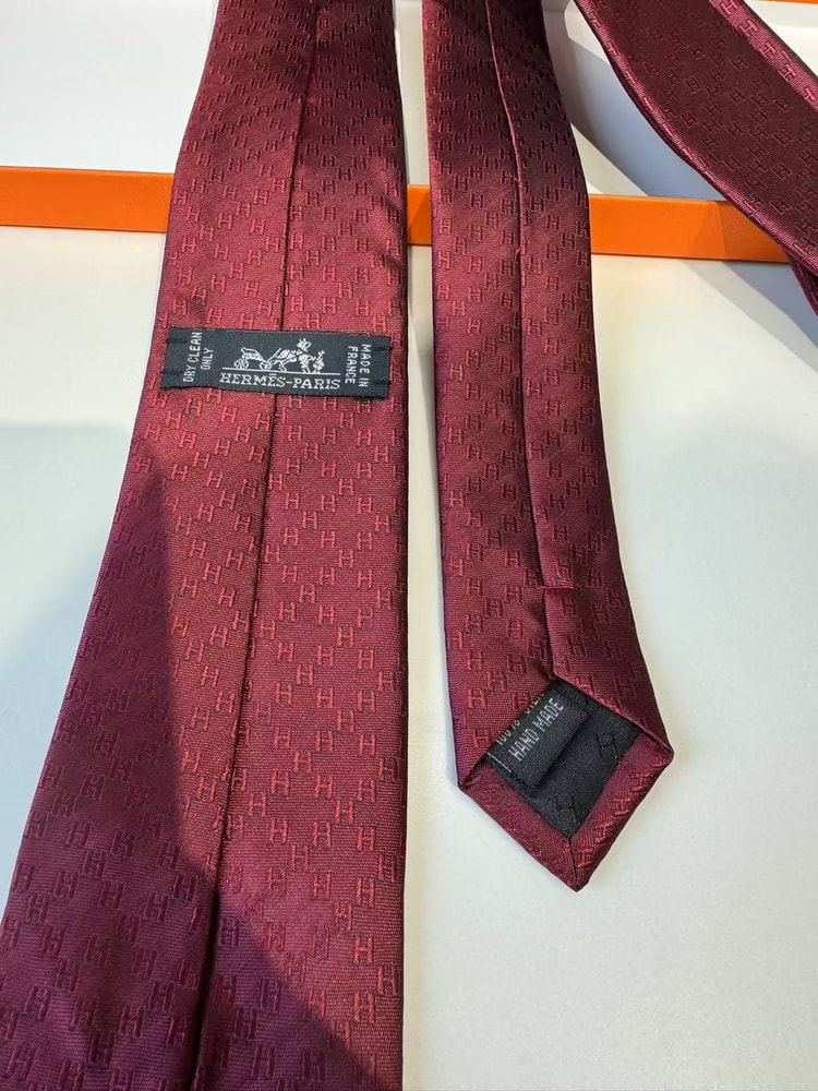 Hermes Faconnee H Tie Red For Men