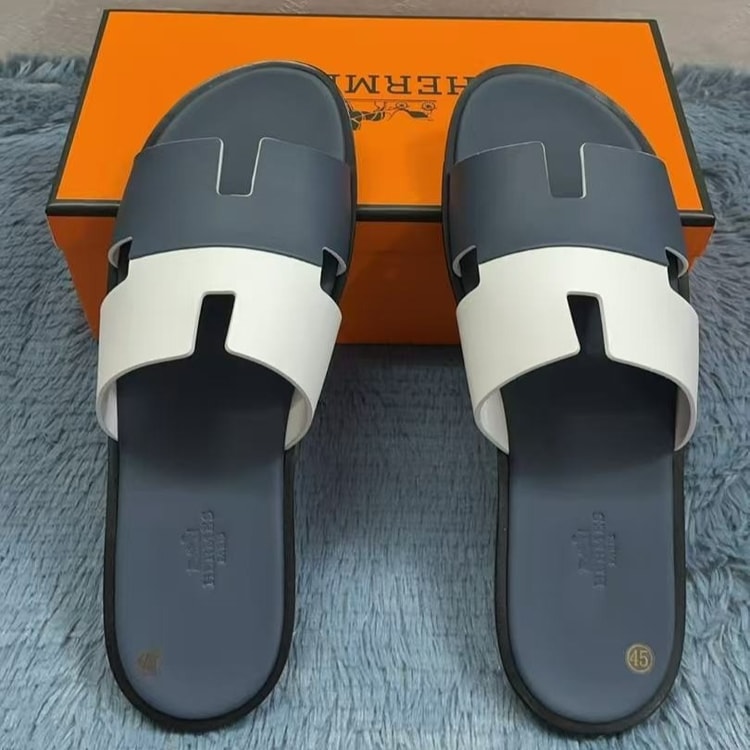 Hermes Izmir Sandal Navy Blue/White For Men