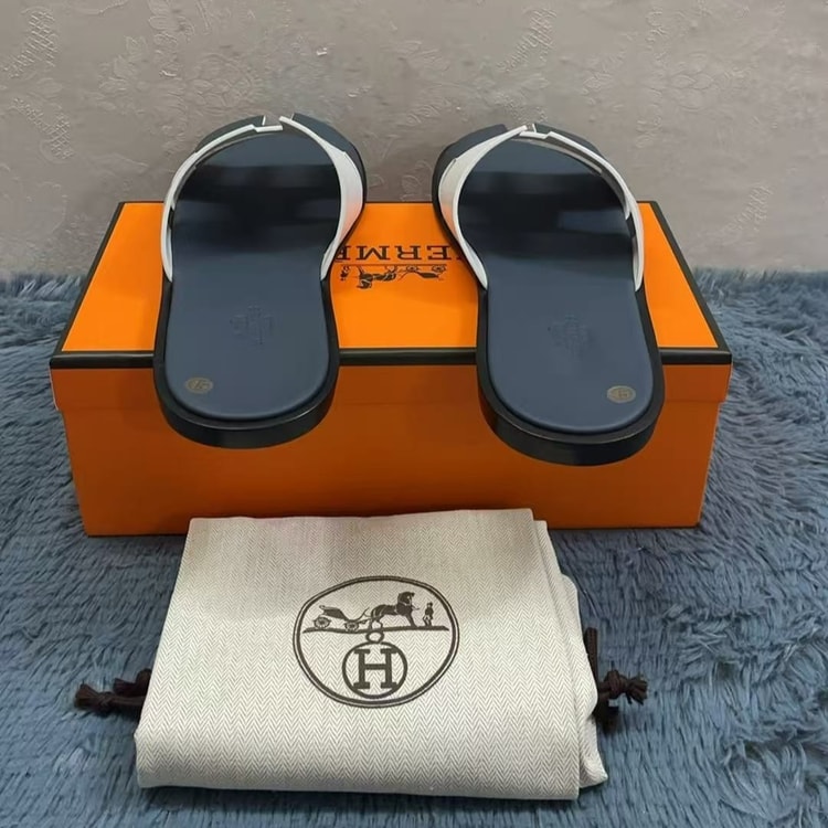 Hermes Izmir Sandal Navy Blue/White For Men
