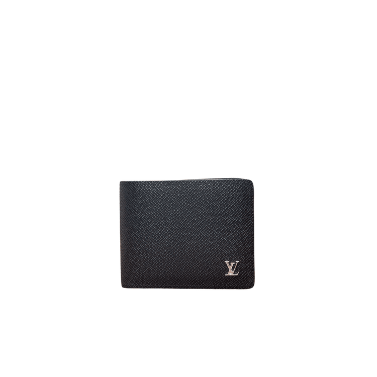 Louis Vuitton Multiple Wallet Taiga Black For Men, Men's Wallet 4.5in/11.5cm LV M30295