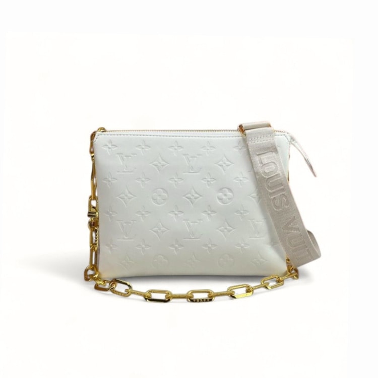 Louis Vuitton Coussin PM Monogram-Embossed Puffy Cream M57793