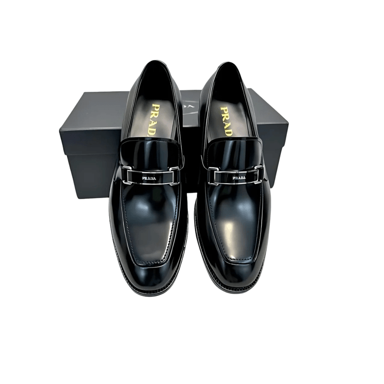 Prada Brushed Loafers Black For Men 1in/25mm PRD