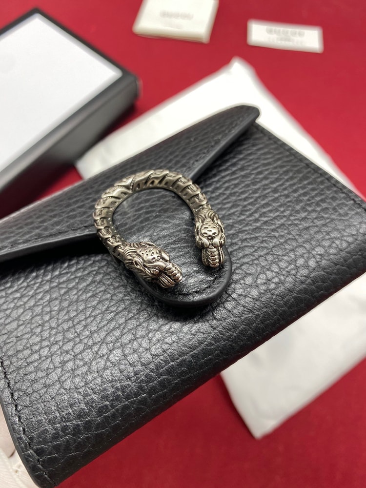 Gucci Dionysus Black Chain Super Mini Bags For Women 11cm/4.3 GC