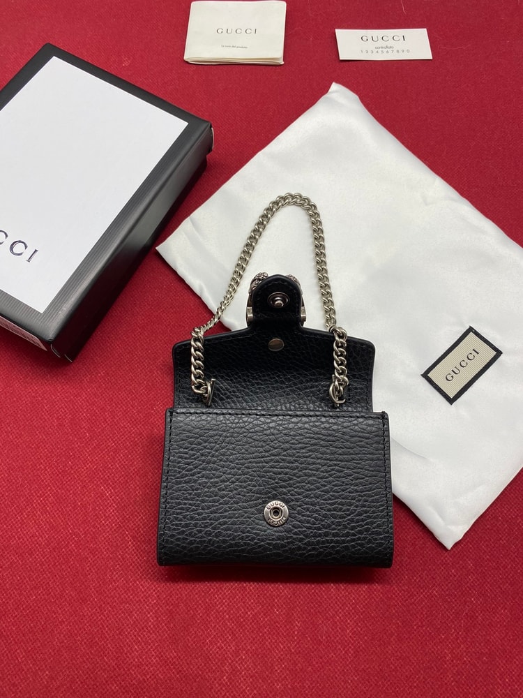 Gucci Dionysus Black Chain Super Mini Bags For Women 11cm/4.3 GC