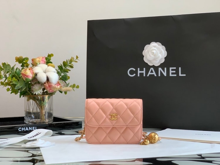 Chanel CO-CO Wallet On Chain 10cm/3.9in Gold Hardware For Women Pink