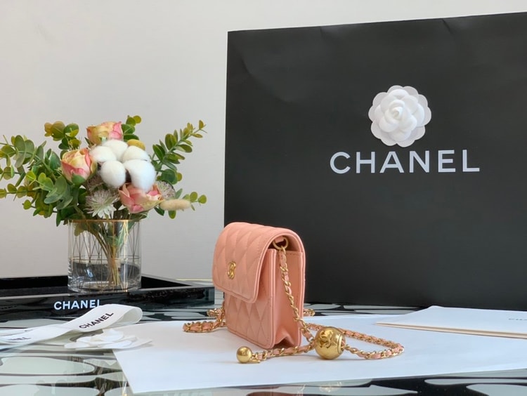 Chanel CO-CO Wallet On Chain 10cm/3.9in Gold Hardware For Women Pink
