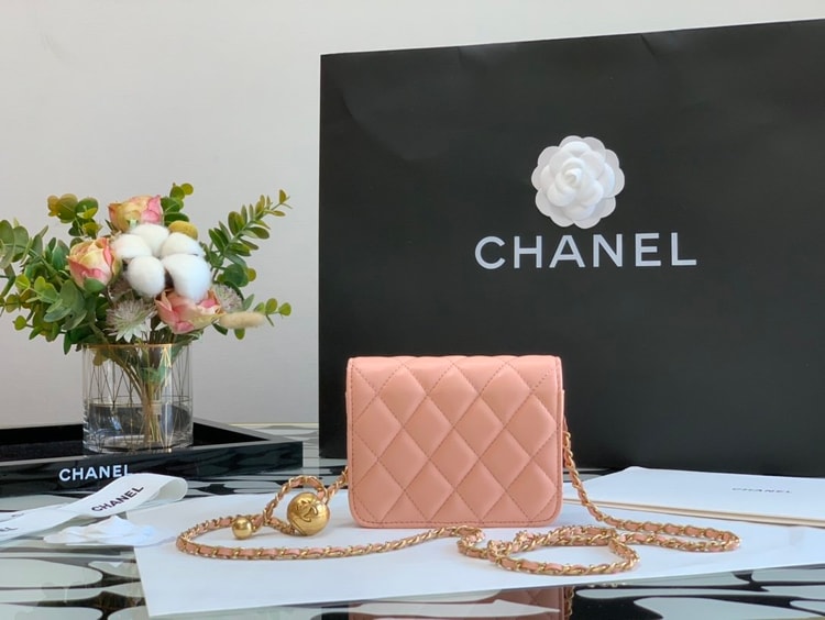 Chanel CO-CO Wallet On Chain 10cm/3.9in Gold Hardware For Women Pink
