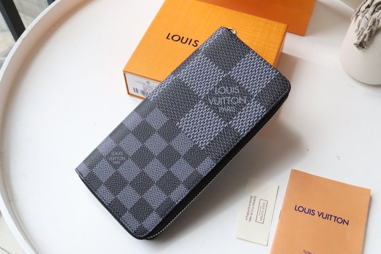 Louis Vuitton Zippy Wallet Vertical Damier Graphite For Men, Men's Wallet 7.9in/20cm LV