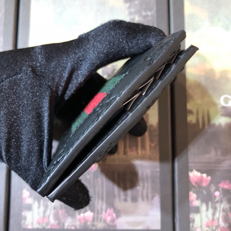 Gucci Signature Web Wallet Black Green and red Web For Men 4.5in/11cm GG 408827 CWCLN 1060