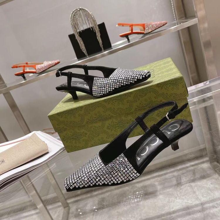 Gucci Women's GG Slingback Pump Black For Women GG