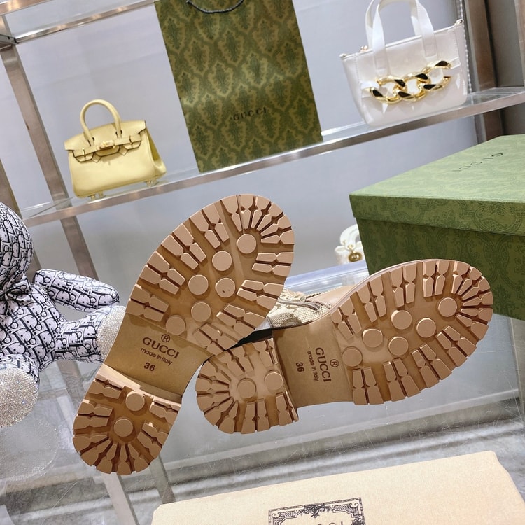 Gucci Blondie Women's Ankle Boot Beige For Women GG