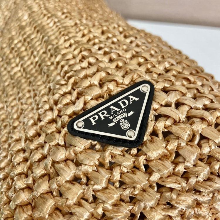 Prada Raffia Tote Bag Beige