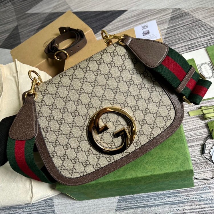 Gucci Blondie Medium Shoulder Bag Beige 699210 96IWG 8745