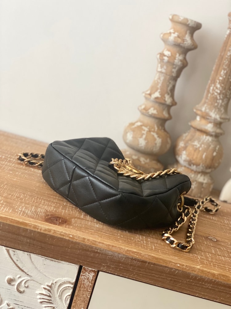 Chanel Small Hobo Bag Gold Hardware Black