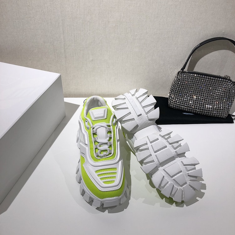 Prada Cloudbust Thunder Sneakers Green And White For Women PRD
