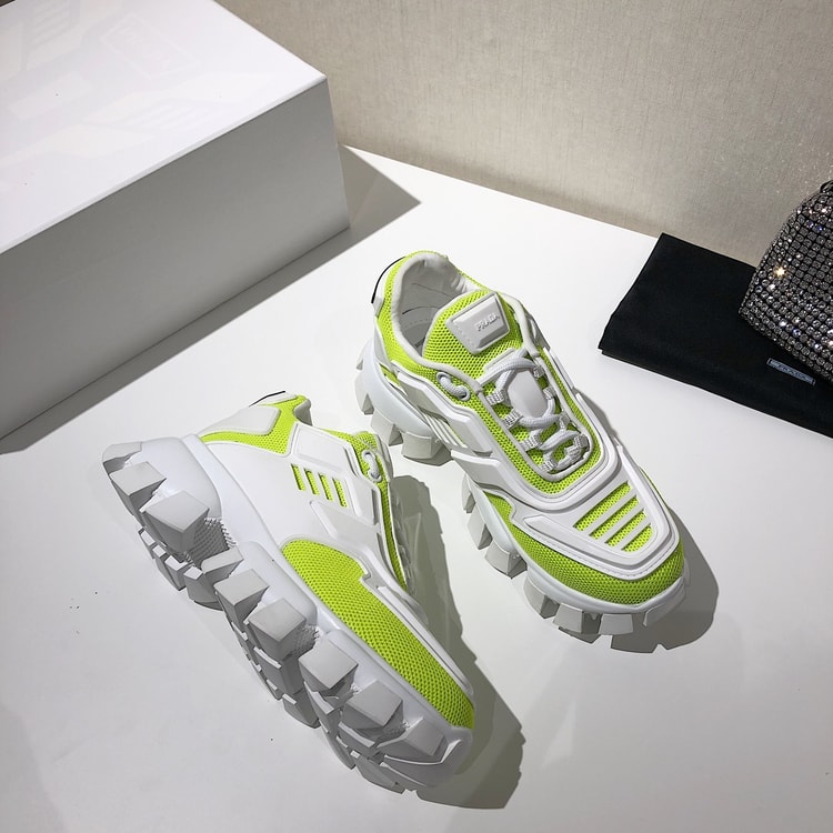 Prada Cloudbust Thunder Sneakers Green And White For Women PRD