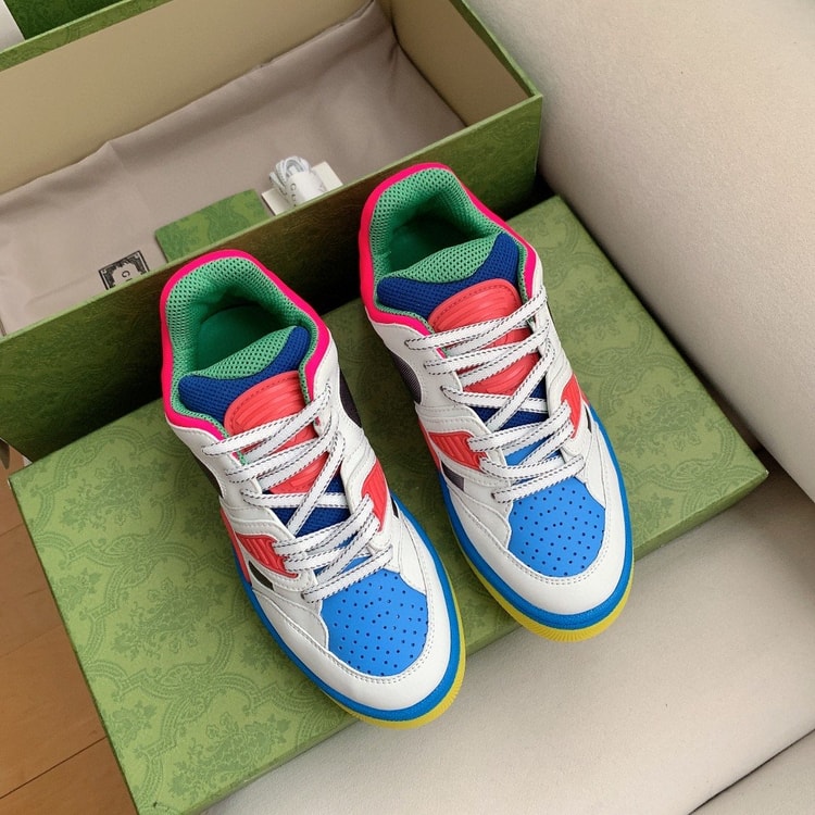 Gucci Women's Basket Sneaker White Pink And Blue For Women 661311 2SH80 9063