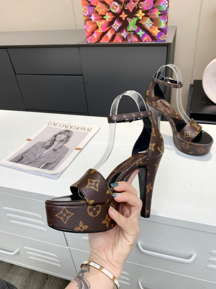 Louis Vuitton Women's Afterglow Platform Sandal Brown For Women LV