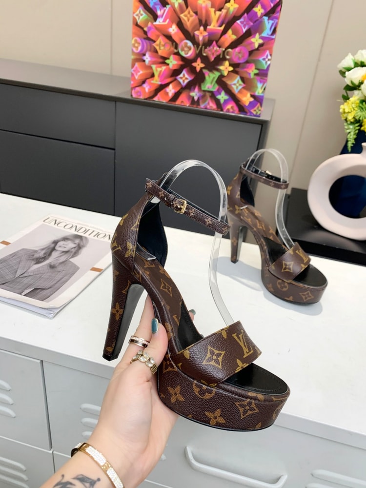 Louis Vuitton Women's Afterglow Platform Sandal Brown For Women LV