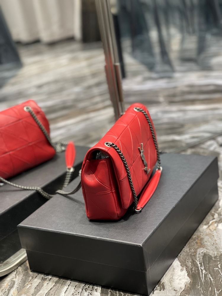 [True-to-ORIGINAL] Saint Laurent Jamie Medium Chain Bag Red For Women 9.8in/25cm