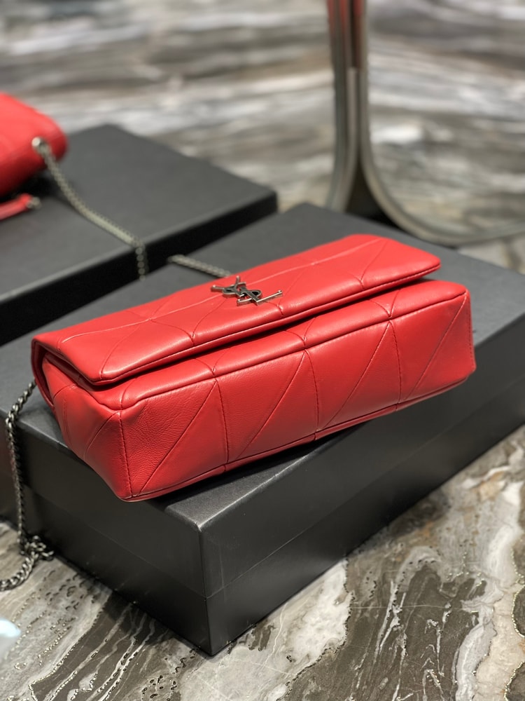 [True-to-ORIGINAL] Saint Laurent Jamie Medium Chain Bag Red For Women 9.8in/25cm