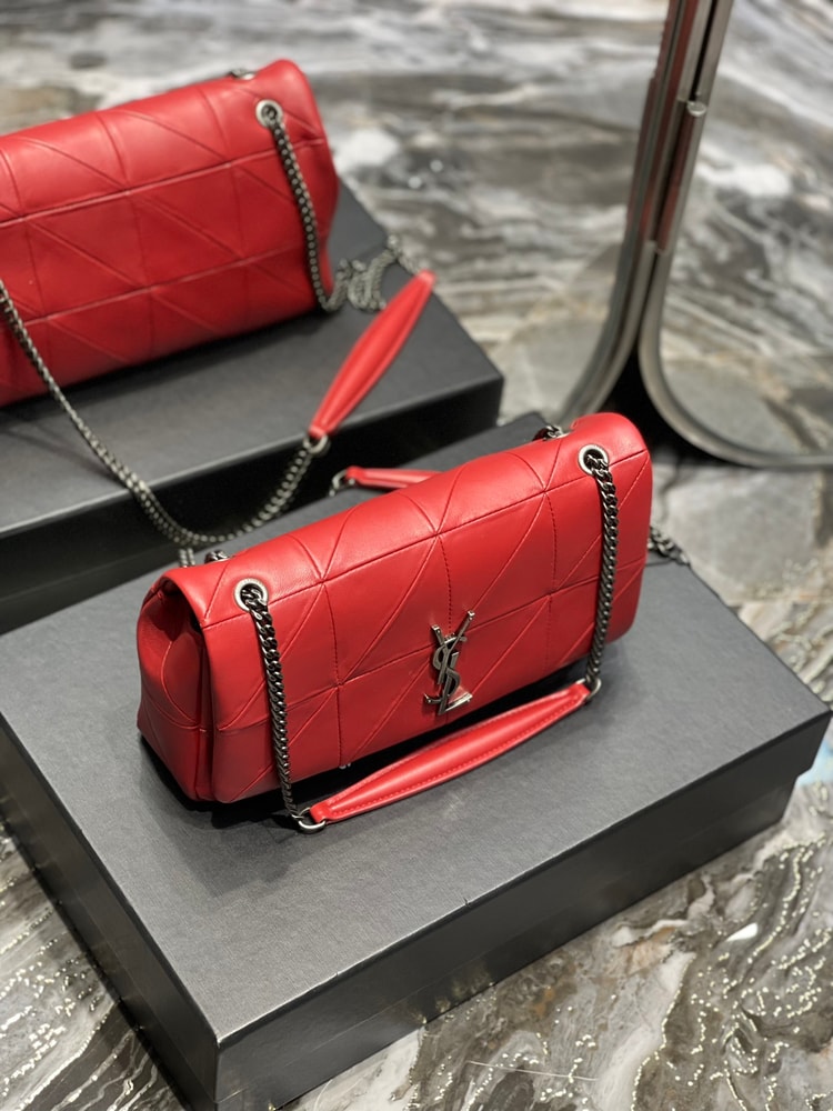 [True-to-ORIGINAL] Saint Laurent Jamie Medium Chain Bag Red For Women 9.8in/25cm