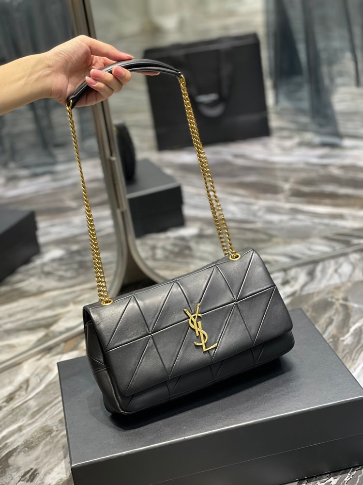 [True-to-ORIGINAL] Saint Laurent Jamie Medium Chain Bag Black For Women 9.8in/25cm