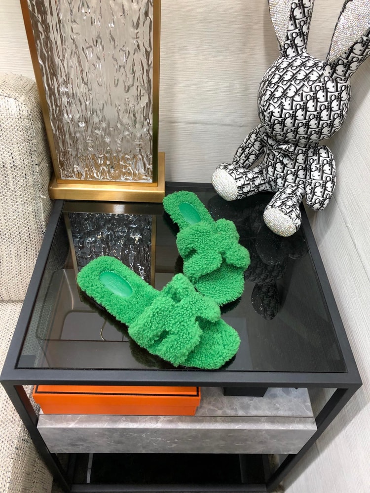 Hermes Oran Sandal Green For Women