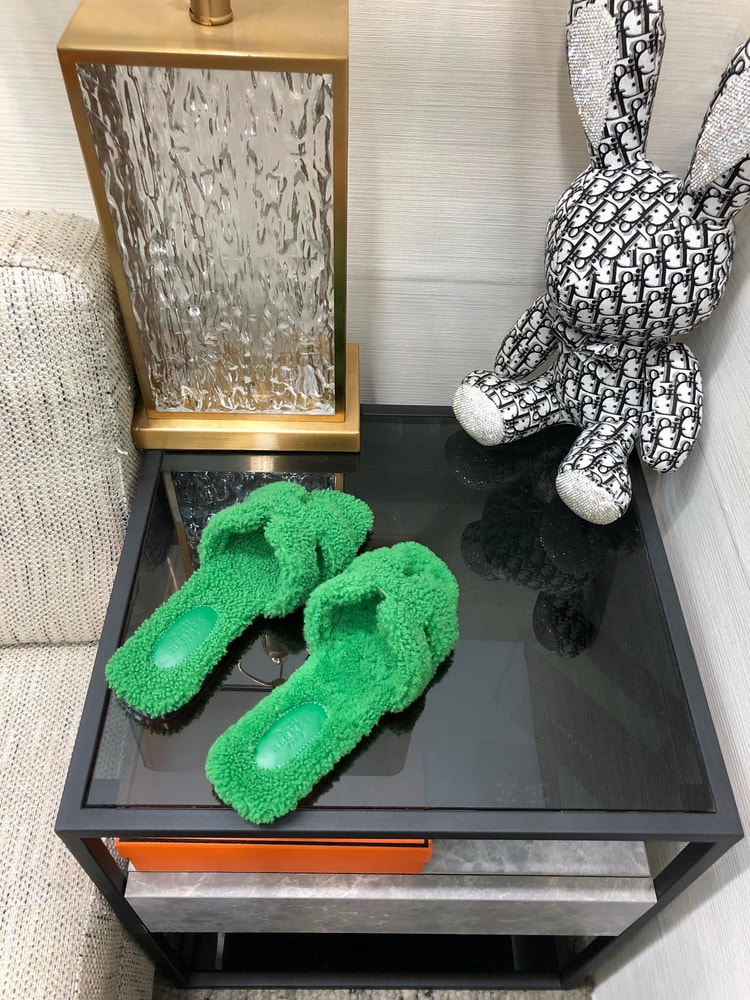 Hermes Oran Sandal Green For Women