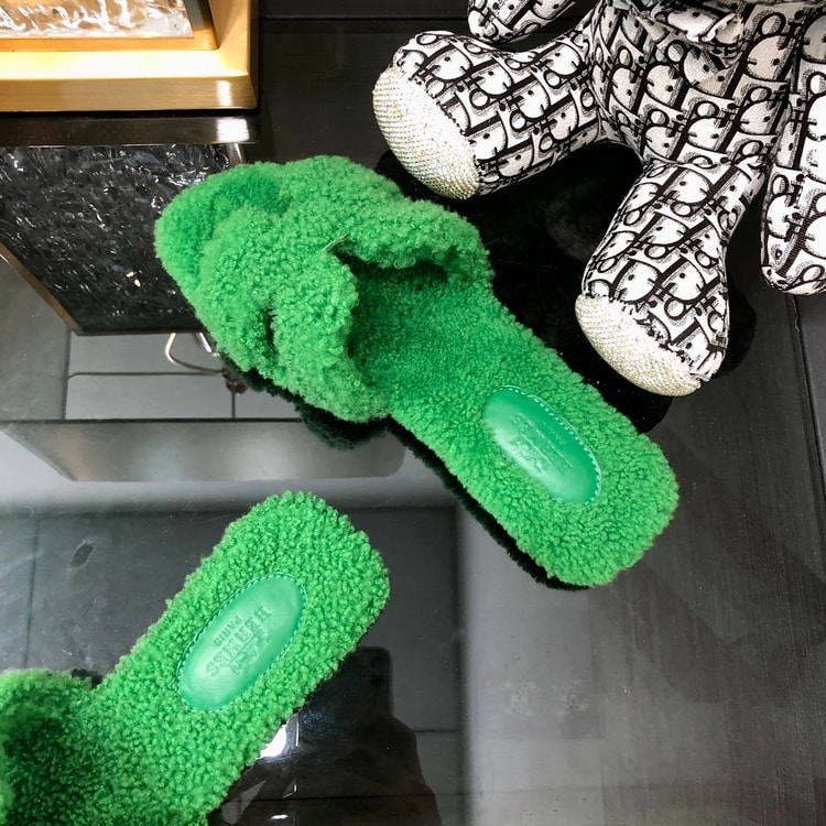 Hermes Oran Sandal Green For Women